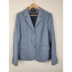 Triona Wool Blazer Sport Coat Jacket Womens 16 Blue Tweed Career Office